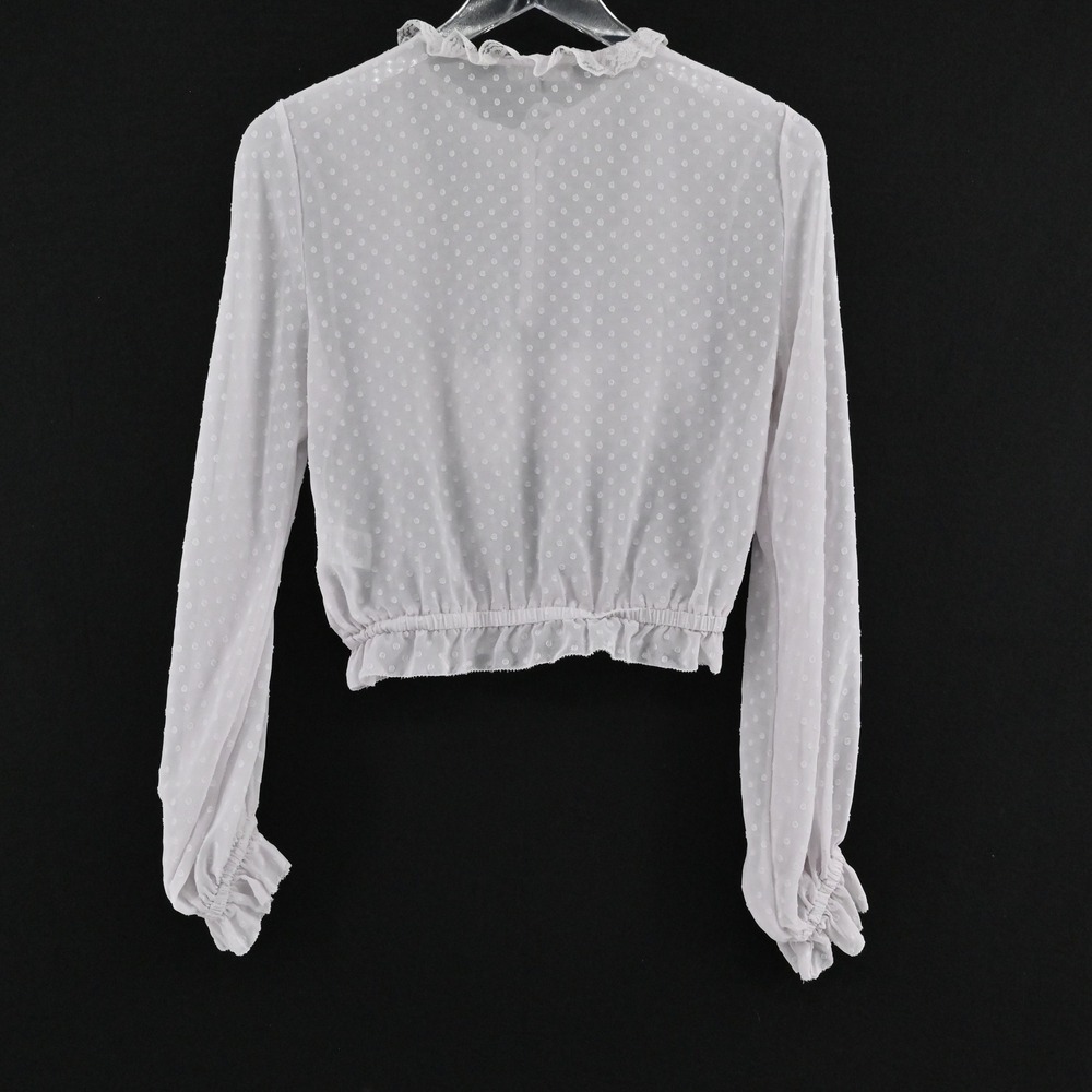 Storia Womens Lace Peasant Top Size S Romantic Ethereal Delicate Boho‎ LAVENDER - Picture 2 of 12